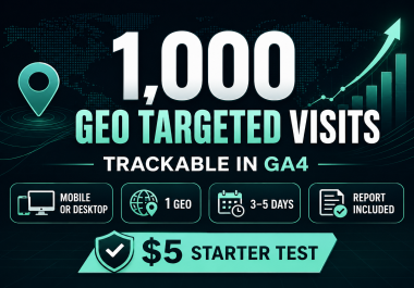 I Will Send 1,000 GEO Targeted Website Visits Trackable in GA4