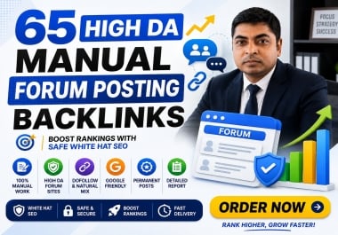 I Will Build Manual 65 Forum Backlinks with High DA Forum Posting for SEO