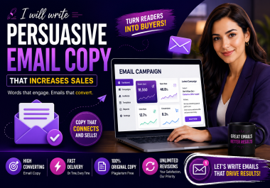 I will write persuasive email copy that increases sales