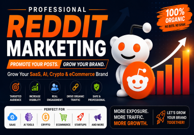 I will promote your reddit posts to boost your saas,  ai tools,  and ecommerce brand