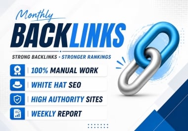 Get Monthly Manual Backlinks for Long-term SEO Growth.