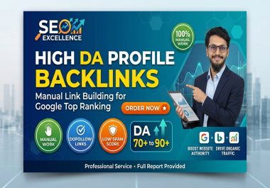 I will create 100 high DA profile backlinks for Google top ranking
