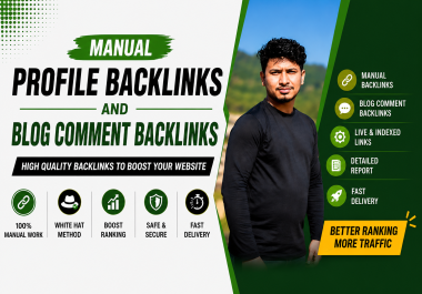 I will create 20 manual profile backlinks for better SEO