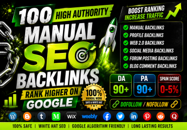 Get Powerful Manual SEO Backlinks for Better Rankings,  More Traffic & Long-Lasting Results