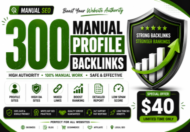 I Will Build 300 Manual Profile Backlinks for High Authority Off Page SEO
