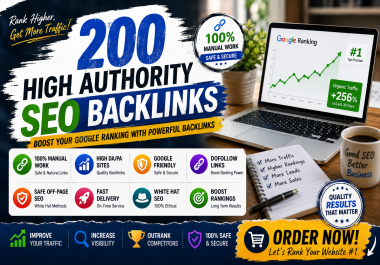 I Will Build 200 High Authority SEO Backlinks for Off Page SEO
