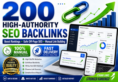 I Will Build 200 High Authority SEO Backlinks for Off Page SEO