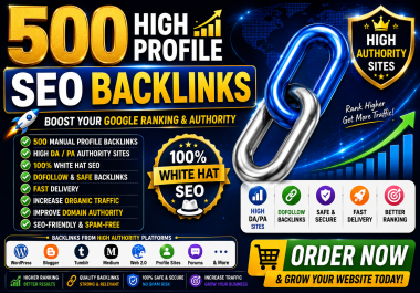I Will Build 500 High Authority Profile Backlinks for Off Page SEO