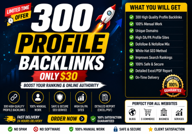 I Will Build 300 SEO Backlinks to Support Your Website's Online Visibility