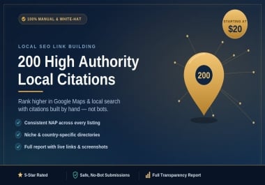 I will build 200 high authority local citations for local SEO link building