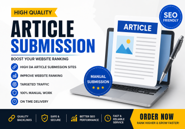 I will manually submit 50 articles to high DA websites