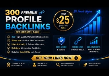 I Will Build 300 Strategic Profile Backlinks for a Stronger SEO Foundation