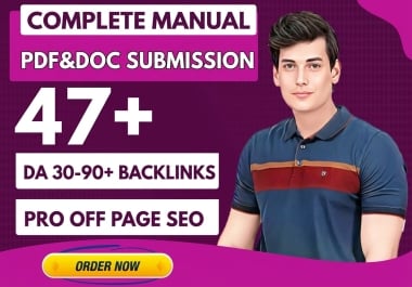 I Will Provide 47 Quality Manual PDF Submissions for Google SEO Ranking & Traffic