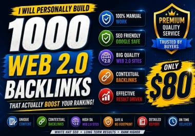 I will personally build web 2.0 backlinks that actually improve your ranking