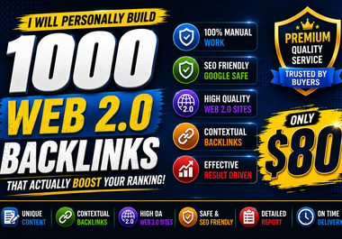 I will personally build web 2.0 backlinks that actually improve your ranking