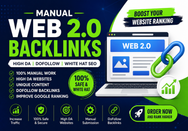 I will build 100 manual Web 2.0 backlinks for SEO