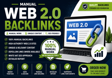I will build 100 manual Web 2.0 backlinks with SEO friendly content