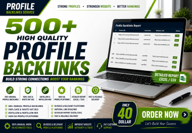 I Will Create 500 Quality Profile Backlinks for SEO