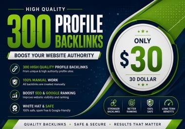 I Will Create 300 High Quality Profile Backlinks for SEO and Link Building