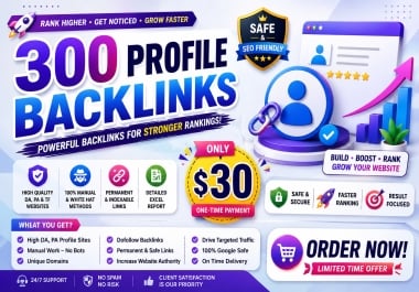 I Will Build 300 High Quality Manual Profile Backlinks for SEO & Website Authority