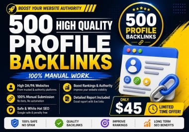 I will build 500 powerful profile backlinks to boost your SEO