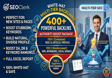 Get 400+ powerful authority backlinks to boost your Google ranking
