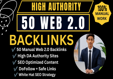 50 High Authority Web 2.0 Backlinks with SEO Optimized Content