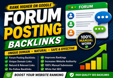 I Will provide 50 forum posting backlinks to high DA PAforum with low spam score