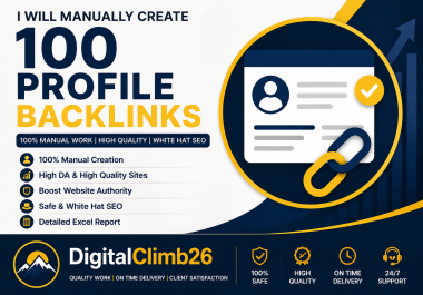 I Will Manually Create 100 High-Quality Profile Backlinks