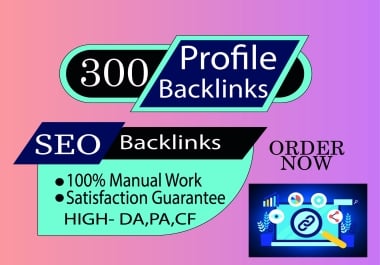 I will do 250 High PA DA Profile Backlinks for on page SEO.