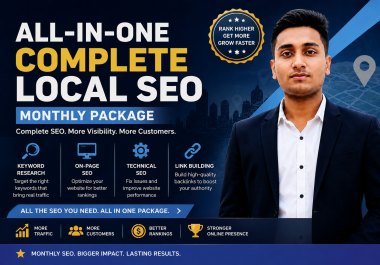 I will provide complete monthly local SEO service to rank your website on Google top