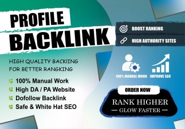 High Quality Profile Backlinks Manual Dofollow Backlink Building White Hat SEO