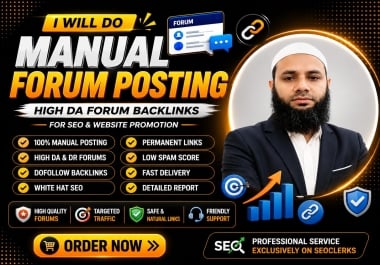 Will Provide Manual Forum Posting Service for Safe SEO Link Building