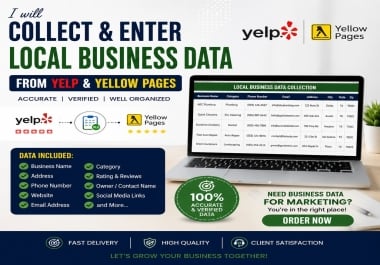 I will do data entry from Local Business Citations and business directories