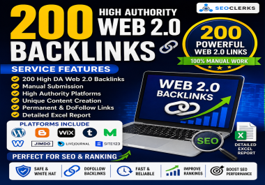 I will Create 200 Authority Web 2.0 Backlinks for Your Website