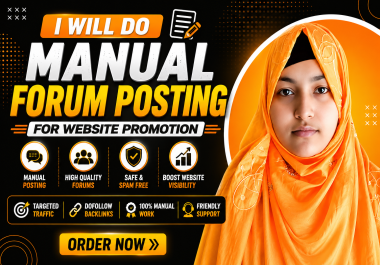 I will build 50 manual forum posting backlinks for websites