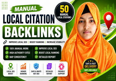 I will create 50 manual local citation backlinks