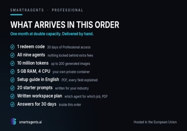 Professional AI Workspace,  9 Agents and 10 Million Tokens,  30 Days