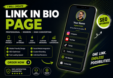 Professional Bio Link Landing Page with Custom Design