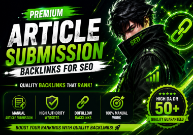 200 Premium Article Submission Backlinks for SEO