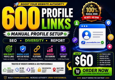 I Will Create 600 Genuine Profile Links With Proper SEO Setup for Your Website