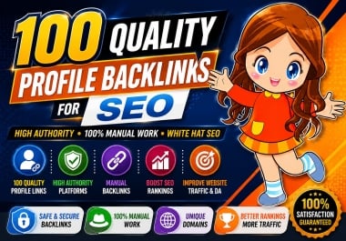 100 Quality Profile Backlinks for SEO