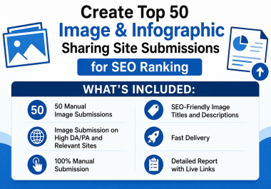 Create Top 50 sharing sites infographic or Image Submissions SEO ranking