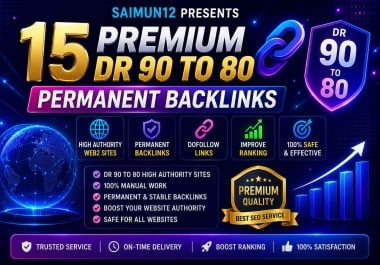 I will build 15 premium Web 2.0 backlinks from high-authority DA DR 80- 90+ websites