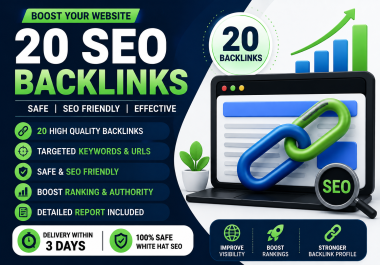 I will build 20 SEO backlinks for a website