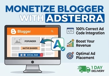 I Will Setup And Integrate Ads terra Ads On Blogger Website