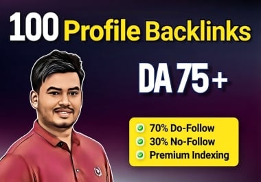 100 high authority SEO profile backlinks manually
