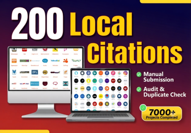 I will build 200 local citations manually with audit and duplicate check