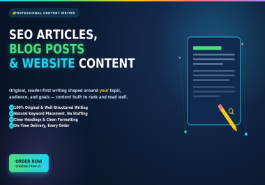 I Will Craft SEO Articles,  Blog Posts & Website Content That Ranks