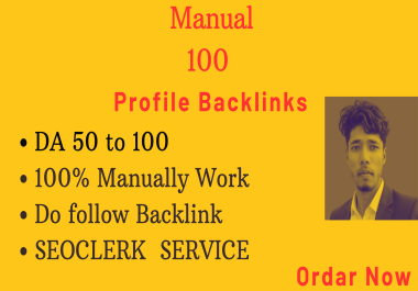 100 Manual Profile Backlinks - High DA & DoFollow SEO Service